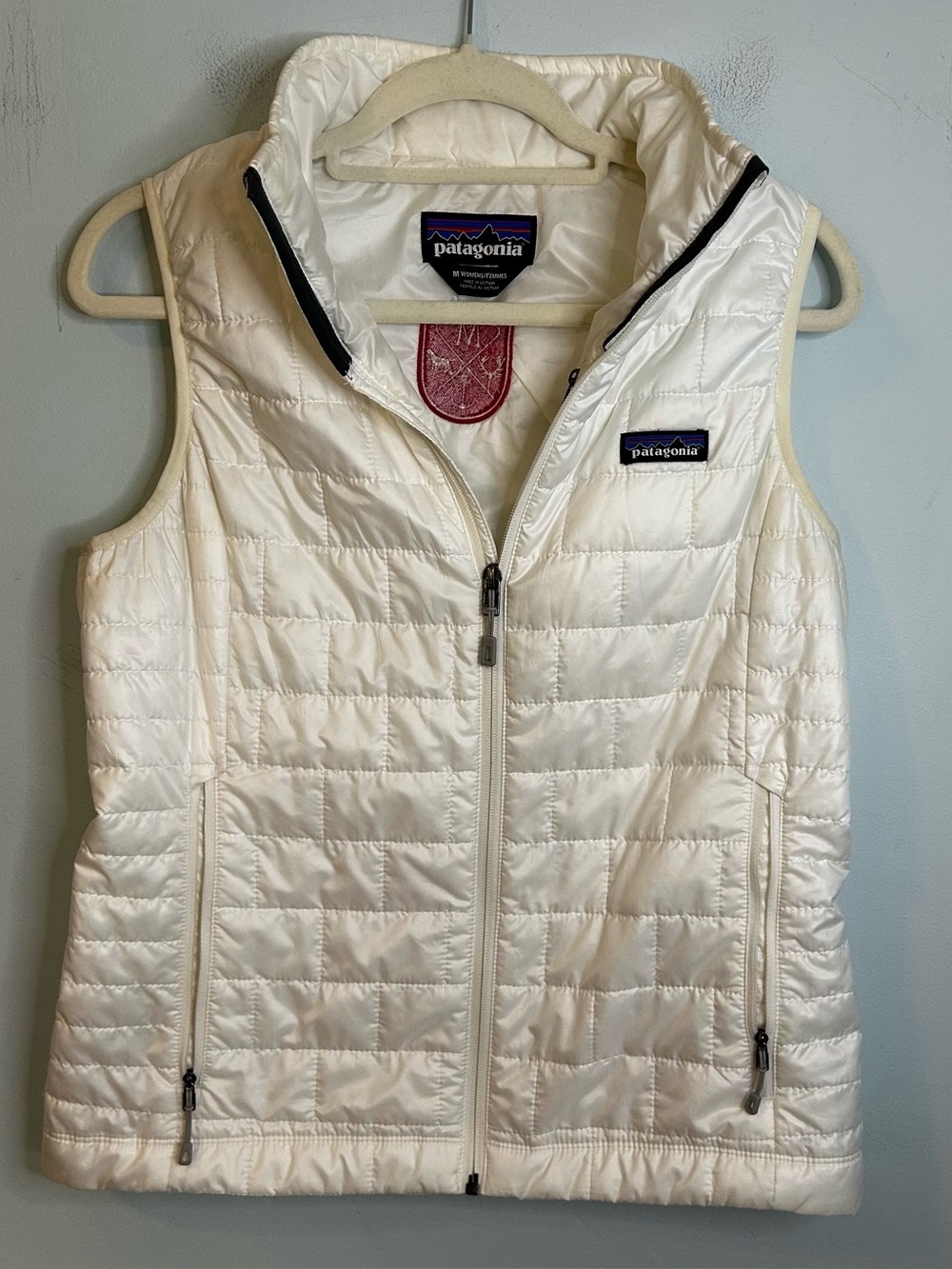 Patagonia Birch White Nano Puff Full-Zip Vest Size Medium Women’s